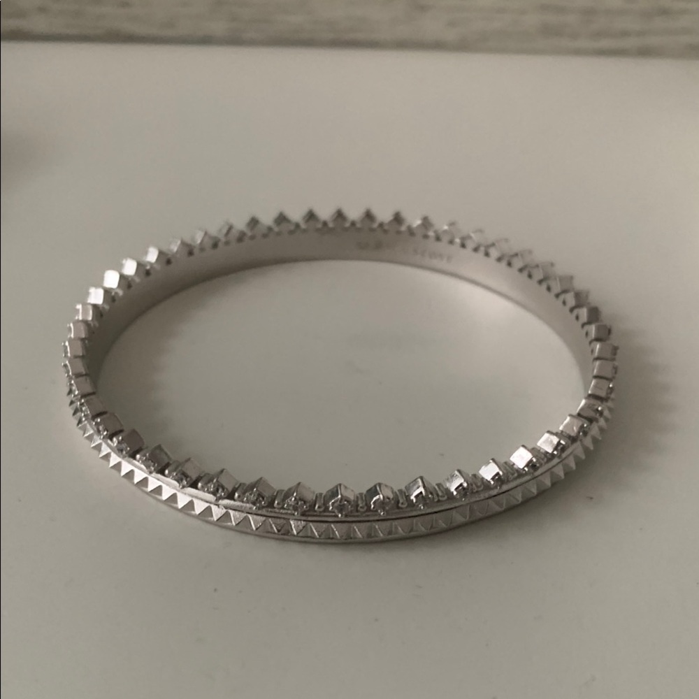 Silver Studded Bangle Bracelet